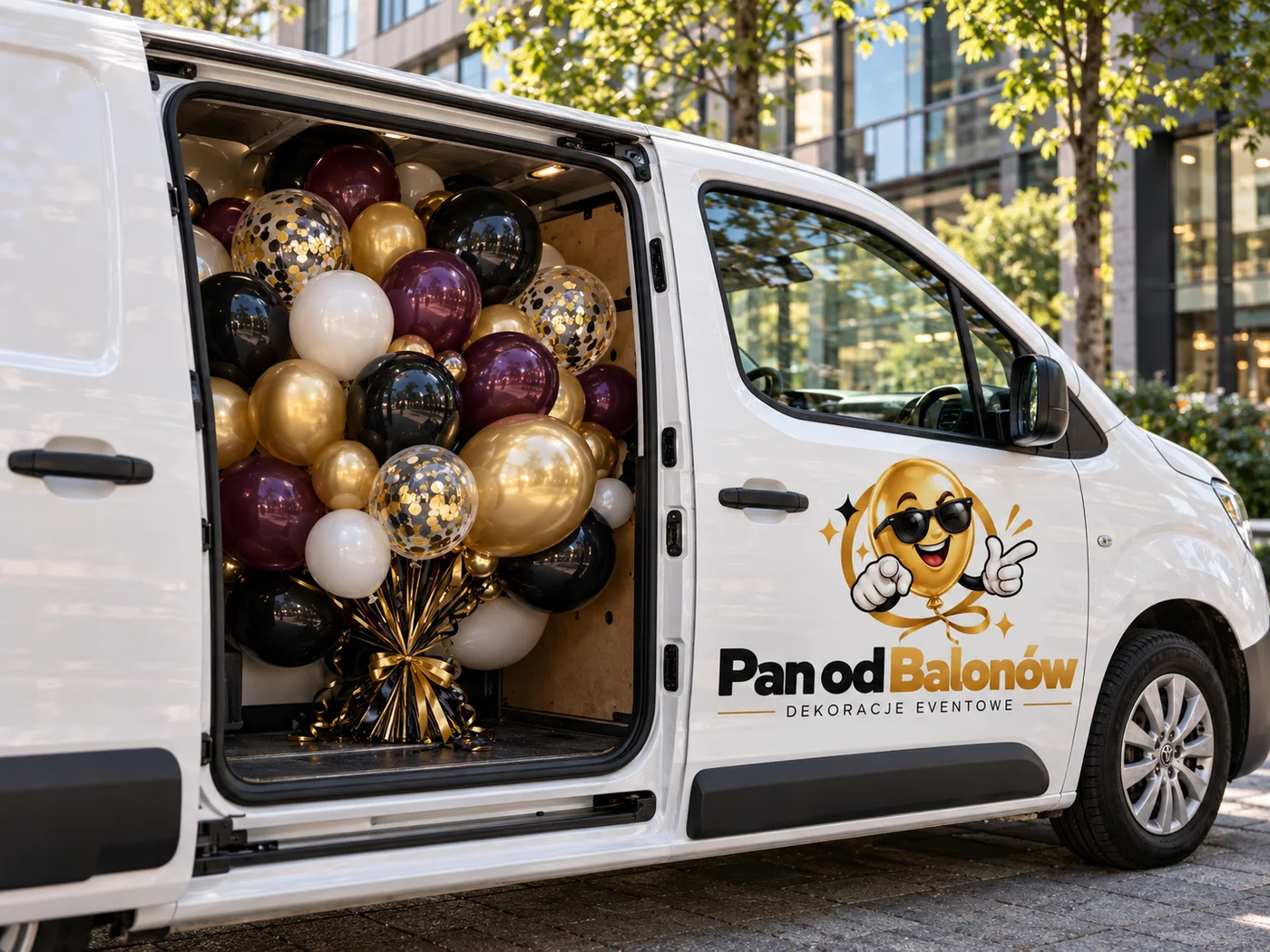 Dostawa balonów samochodem Pan od Balonów